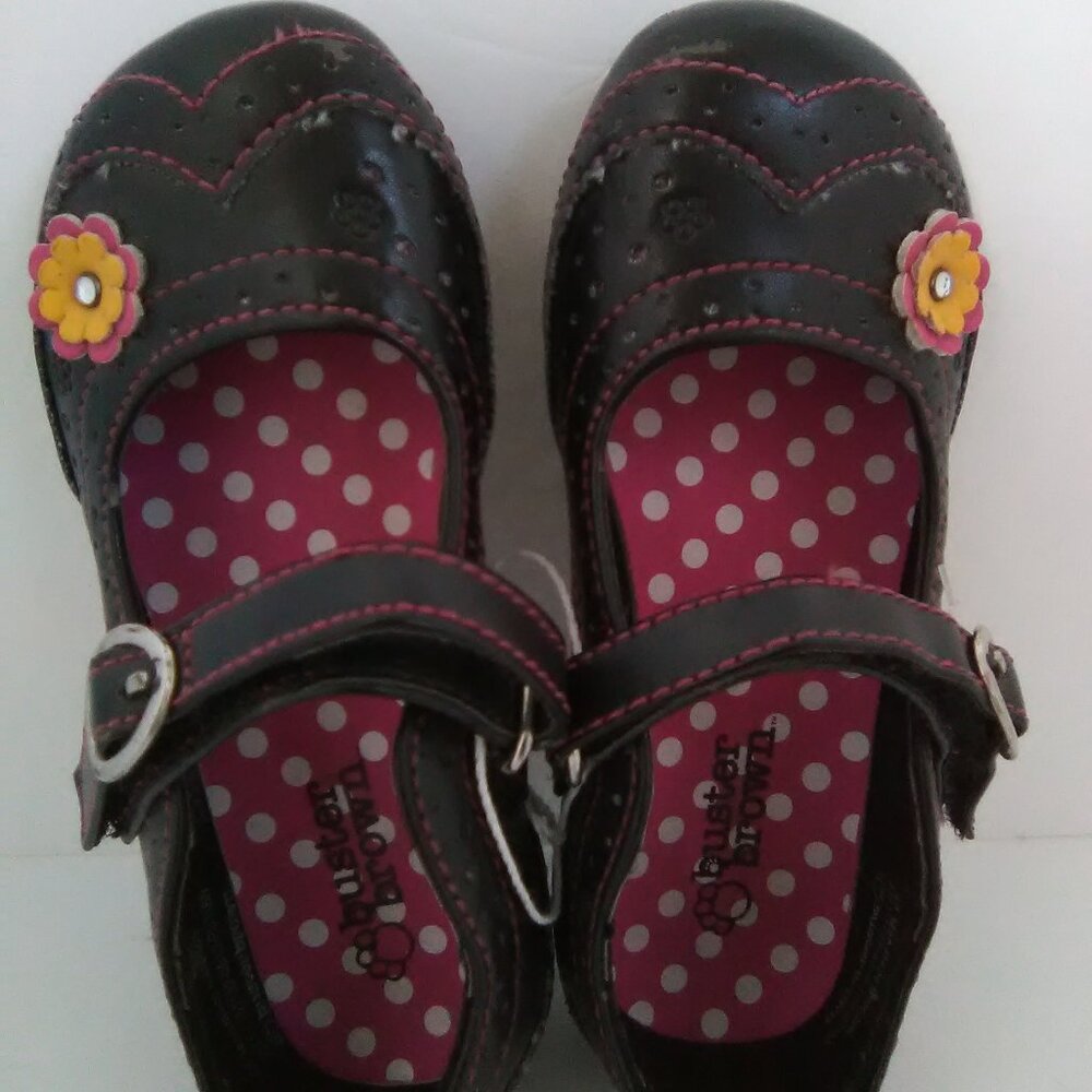 Buster Browns Girls Dress Shoe Color Black/Pink Youth Size 9 NWOT